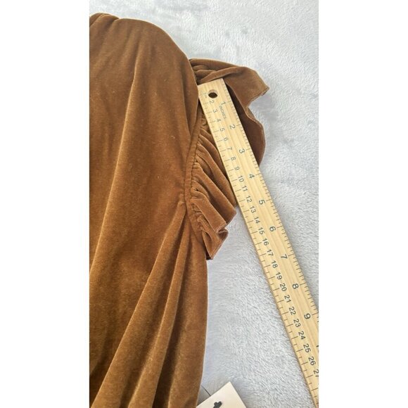 Happy X Nature by Kate Hudson Merrie Sleeveless Brown Velvet Dress Size M NWT - Picture 6 of 10
